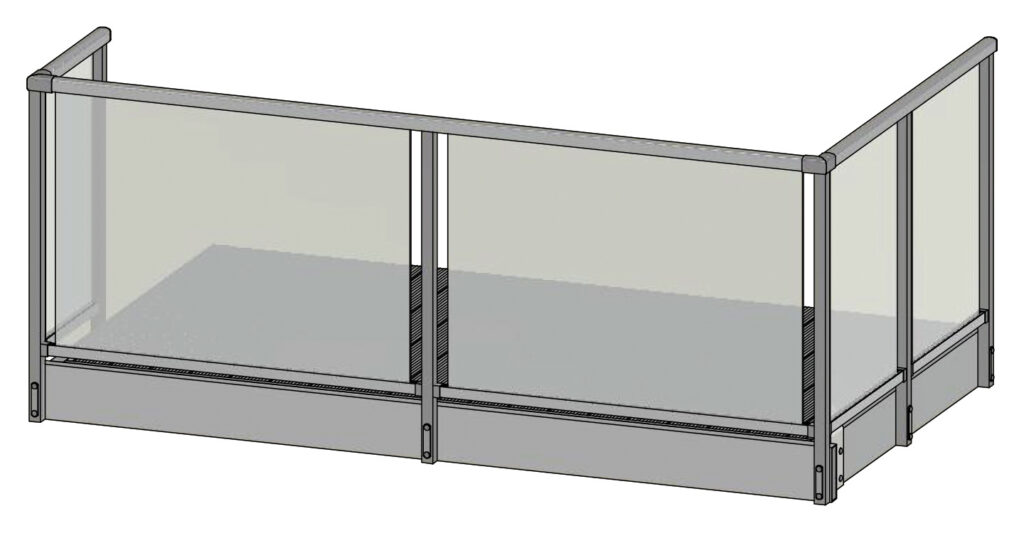 levante aluminum glass rail balcony