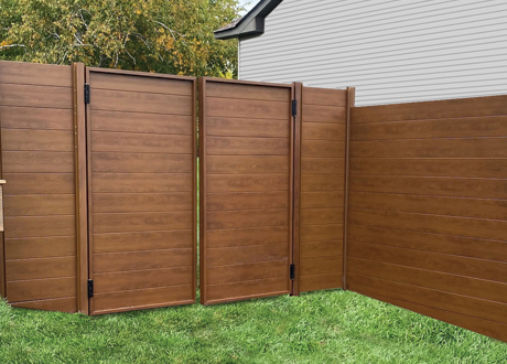 aluminum fence, aluminum gate, levante aluminum, wood grain aluminum